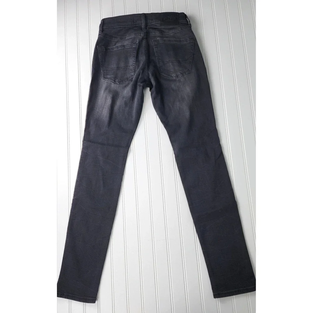 Hollister Stacked Skinny Jeans Mens 28x30 Black Distressed Advanced Stretch